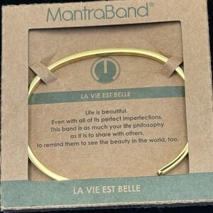 MantraBand "La Vie Est Belle" Cuff Bracelet Stainless Steel BNIB
